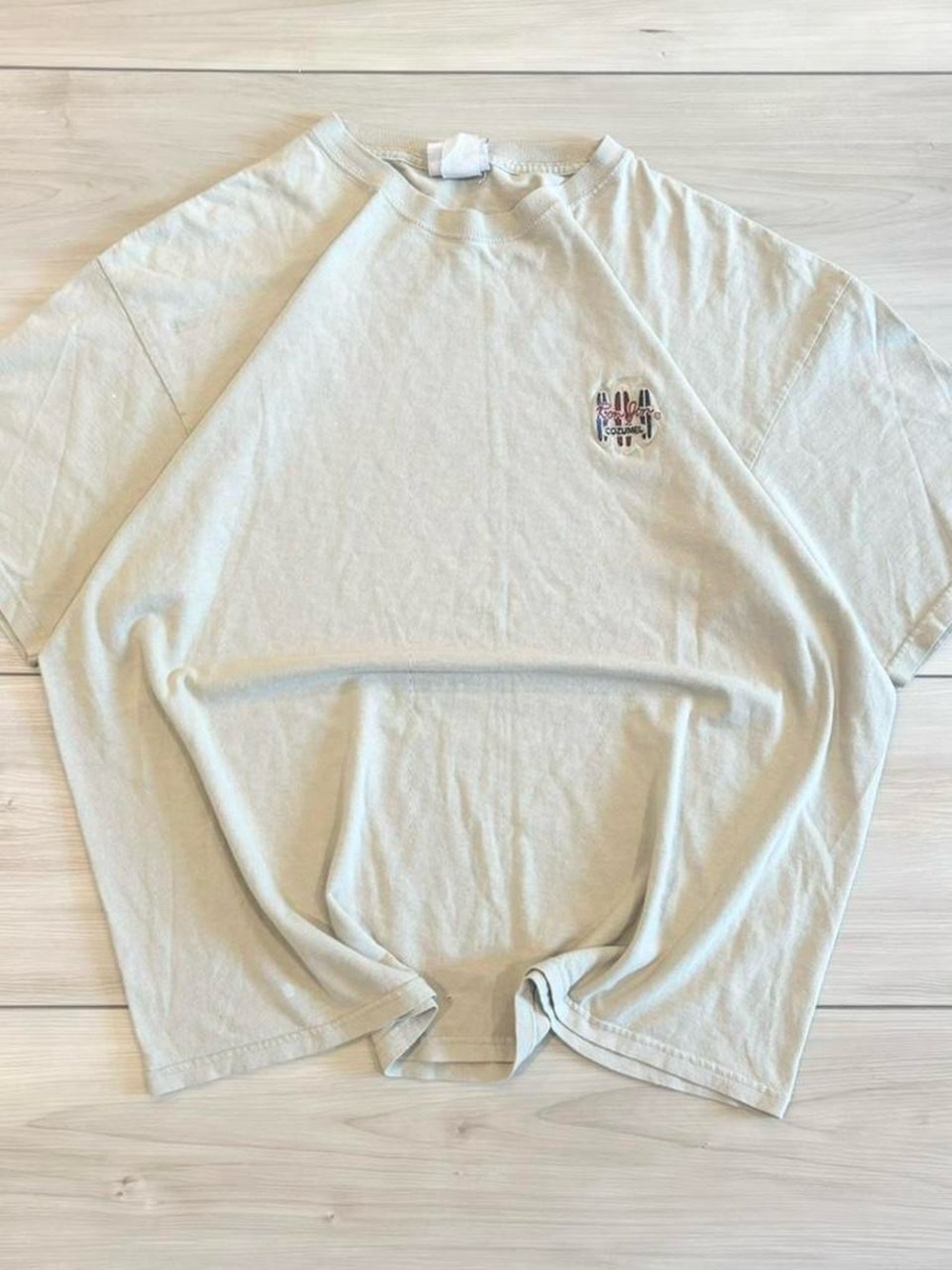 Ron Jon Surfshop Y2K Vintage 2000s Cream Short Sleeve Mens Graphic T‑Shirt